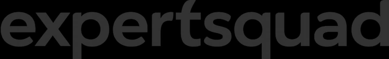 Expert Squad transparent branding text in the website footer