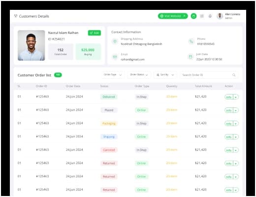 BD Commerce platform screenshot