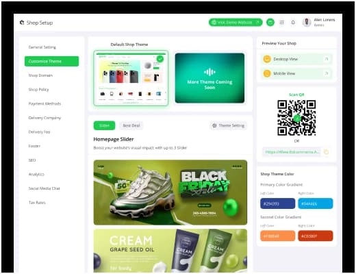 BD Commerce platform screenshot
